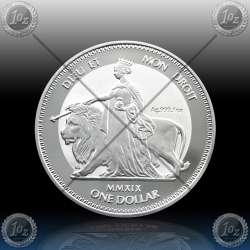 1oz BRITISH VIRGIN ISLANDS 1 Dollar 2019 "Una and the Lion" BU